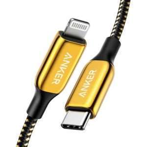 ANKER POWERLINE+ III USB-C CABLE WITH LIGHTNING CONNECTOR 6FT GOLD
